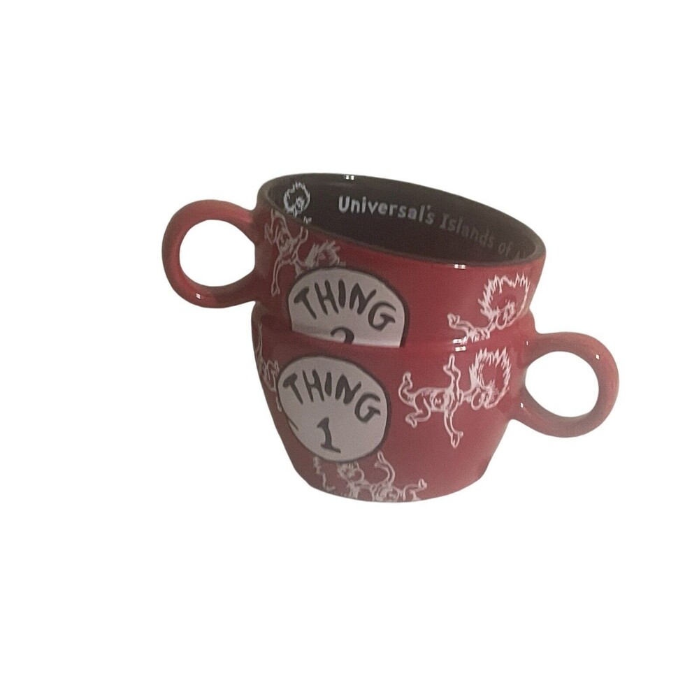 Dr. Seuss Thing 1 & 2 Stacked Coffee Mug Cup Universal's Islands Of Adventures